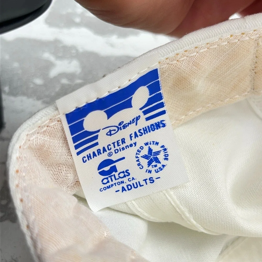 Vintage Disney Studios‎ Hat Cap Strap Back White Red Trucker Rope 80s 90s USA